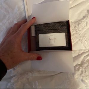 HAMMITT card case snake skin brown